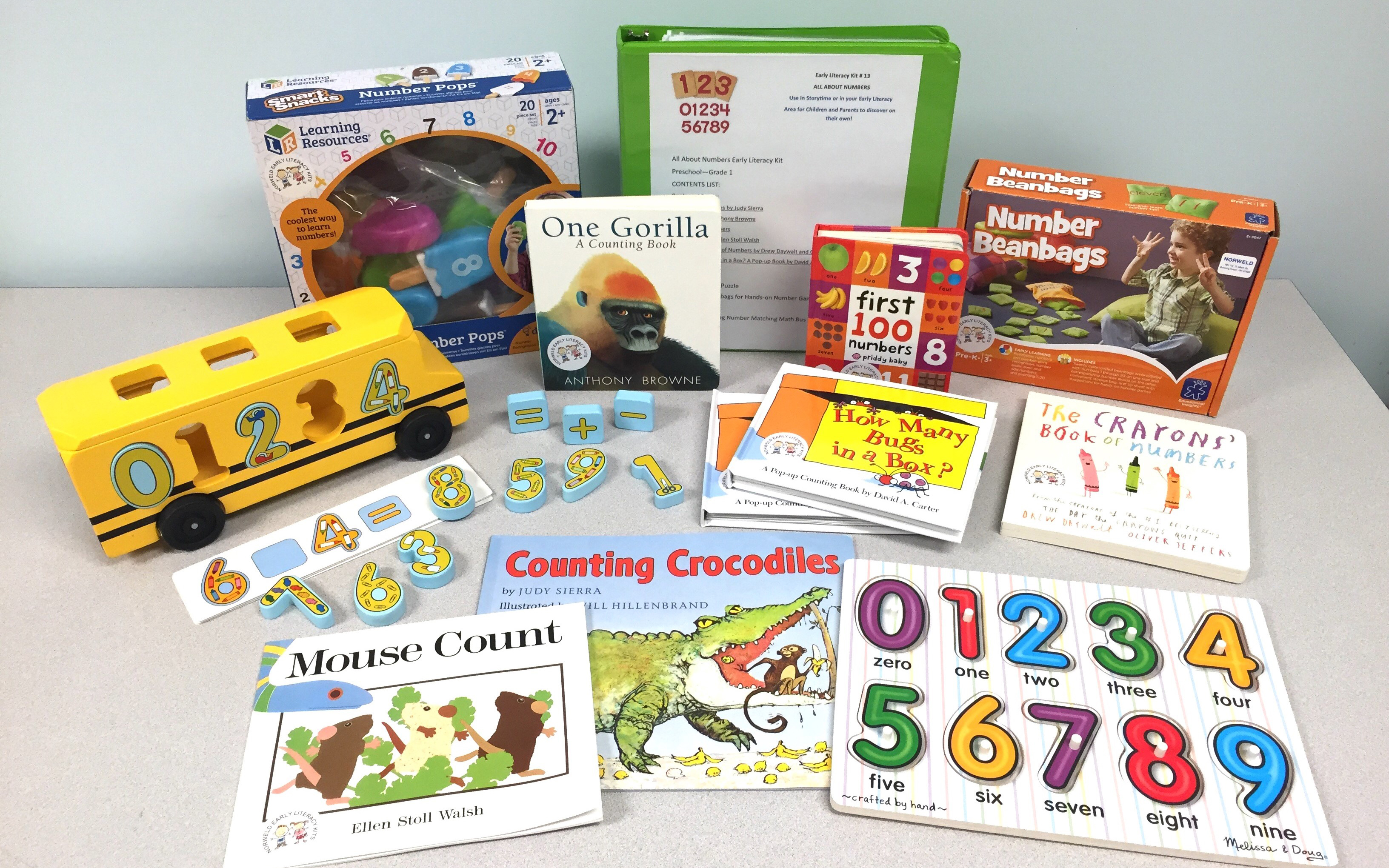 Contents of the All About Number Early Literacy Kit