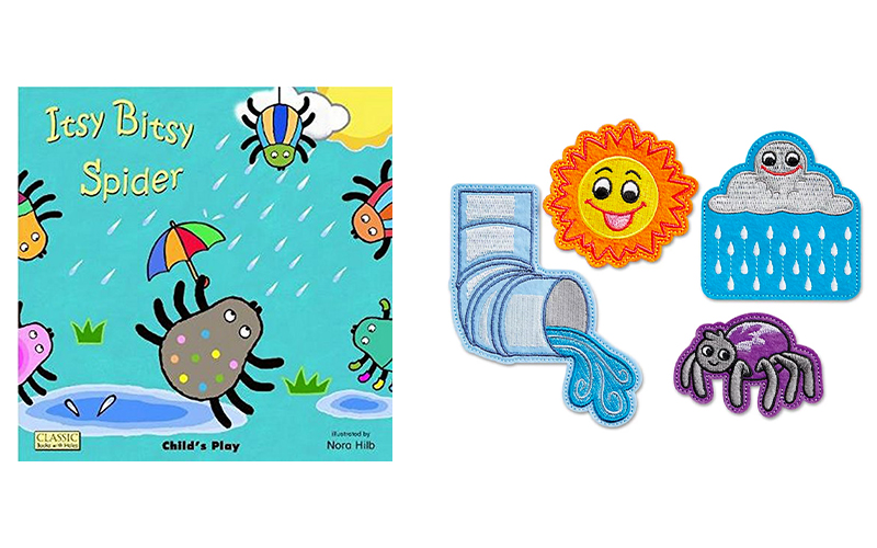 Itsy Bitsy Spider storytelling set book and felt characters
