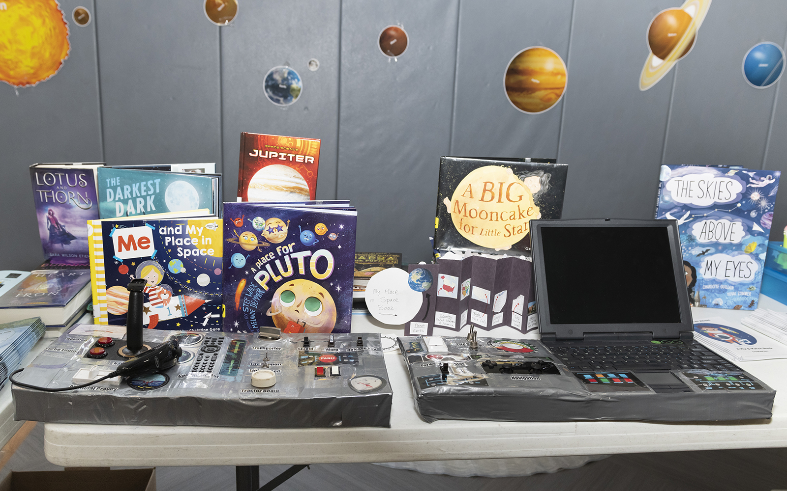 space themed crafts and books at the 2019 SRP workshop