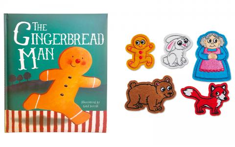 Gingerbread Man storytelling kit book and felt characters