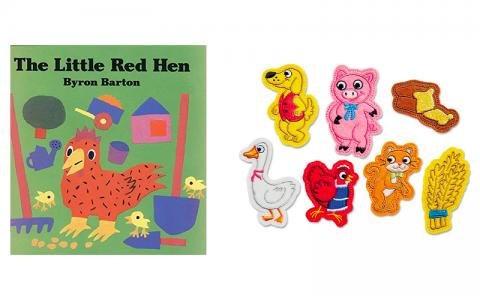 Little Red Hen storytelling book and felt puppet set
