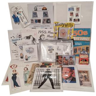 Bag of Fifties memorabilia in memory kit