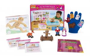 Contents of the Gingerbread Man steam puppets and early literacy kit