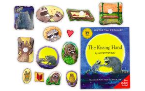 The Kissing Hand storytelling set book and cloth characters