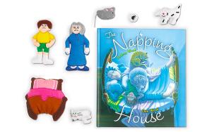 The Napping House storytelling set book and cloth characters