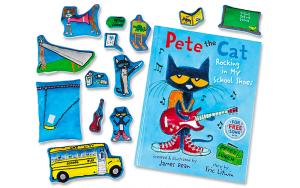 Pete the Cat: Rocking in My School Shoes storytelling set book and cloth characters