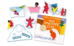 The Snowy Day storytelling set book and cloth characters