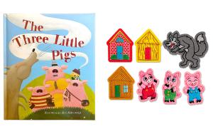 Three Little Pigs felt characters and book